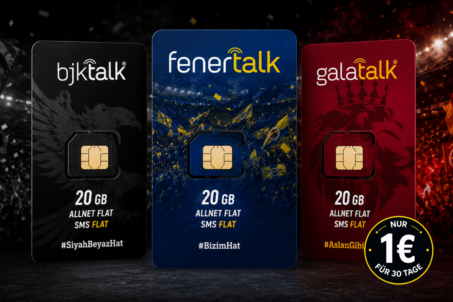 Fenertalk, Galatalk und BJKtalk SIM-Karten